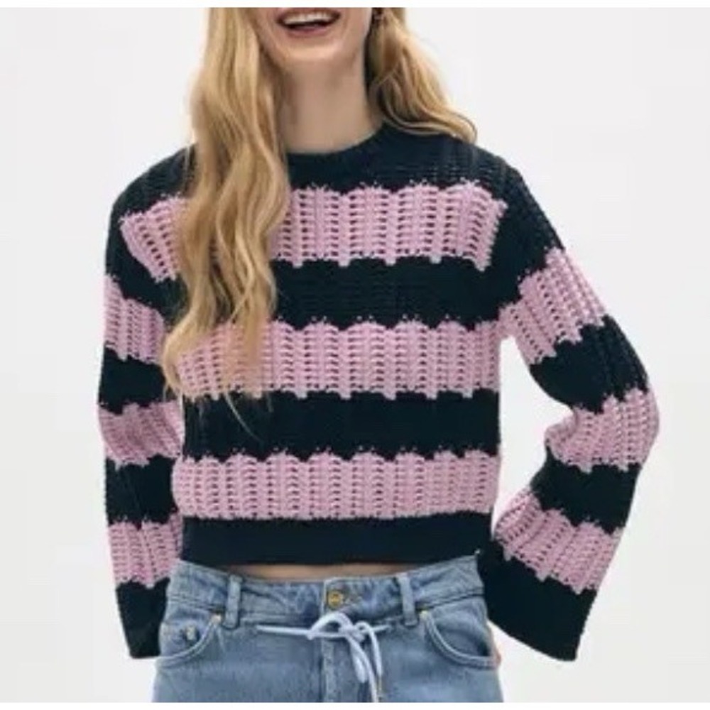 White + Warren Cotton Rope Bell Sleeve‎ Crewneck